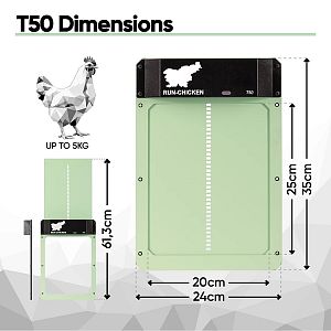 Automatická dvířka kurníku RUN-CHICKEN T50 – červená