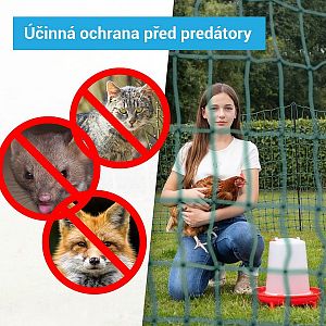 Elektrická síť STANDARD pro drůbež, slepice a kuřata, výška 112 cm, délka 25 m, 1 hrot