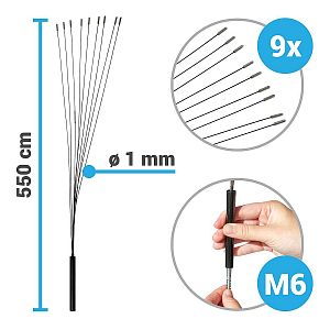 Elektrická tráva s ocelovými vodiči pro elektrický ohradník - 10 ks