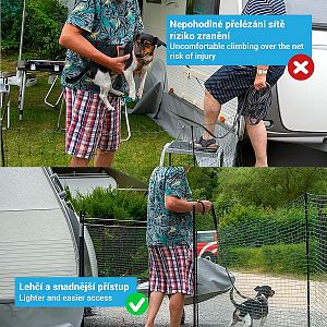 Kempingová sada s mobilní univerzální sítí a brankou, výška 90 cm