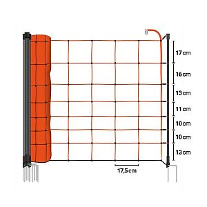 Oranžová vodivá síť pro elektrický ohradník pro ovce, kozy, výška 90 cm