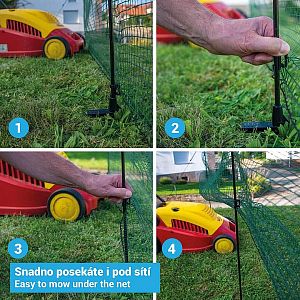 Pod univerzální sítí snadno posekáte díky vškově nastavitelným izolátorům