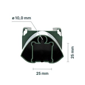 Při instalaci nemusíte řešit použití nářadí, jednoduše nasadíte na sklolaminátový sloupek o průměru 10 mm