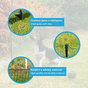 Univerzální zelená ohradníková síť, nevodivá FIX, délka 15 m, výška 90 cm