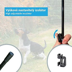 Výškově nastavitelný naklapávací izolátor je obsahem balení