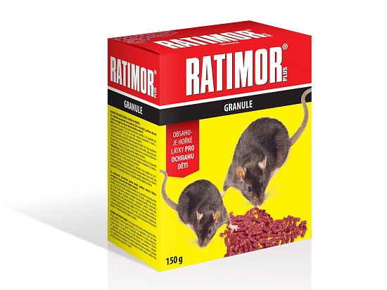 Jed na myši a potkany Ratimor – granule 150 g krabička