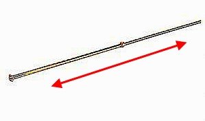 Mosazná teleskopická prodl. trubka plynule stavitelná od 1 m do 2 m