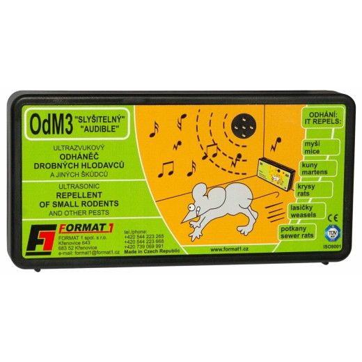 Plašič na myši, odháněč na myši, plašič kun OdM3 bez regulace hlasitosti + baterie