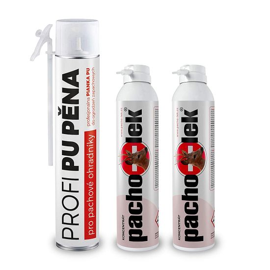 Sada DRIVE pachový ohradník k silnici proti srážkám se zvěří až 1,5 km, 1 ks PU pěny + 2 ks koncentrátu