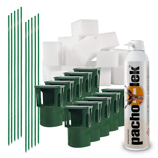 Sada pachový ohradník na ochranu vinohradu - adaptér s nosičem pachového ohradníku 80 ks + sklolaminátový sloupek 80 ks