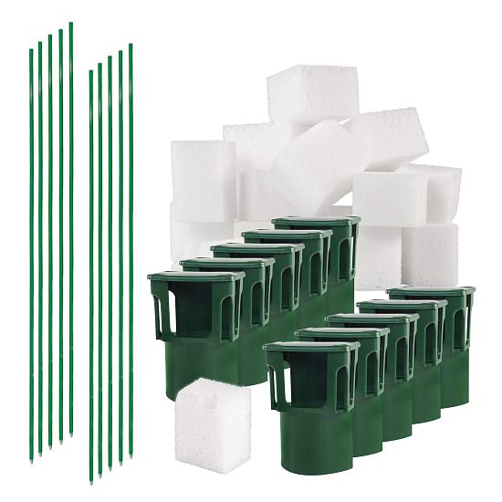 Sada pro pachový ohradník – PROFI držáky s nosiči pachového ohradníku BIO10-PO, sklolaminátové sloupky – 10 ks