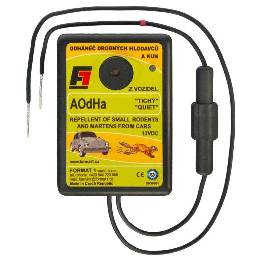 Tichý ultrazvukový plašič kun a myší do auta AOdHa