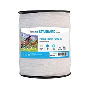 Páska pro elektrický ohradník, šířka 40 mm, bílá, délka 200 m